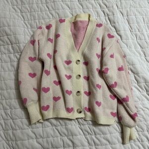 Pink Heart Women's Sweater